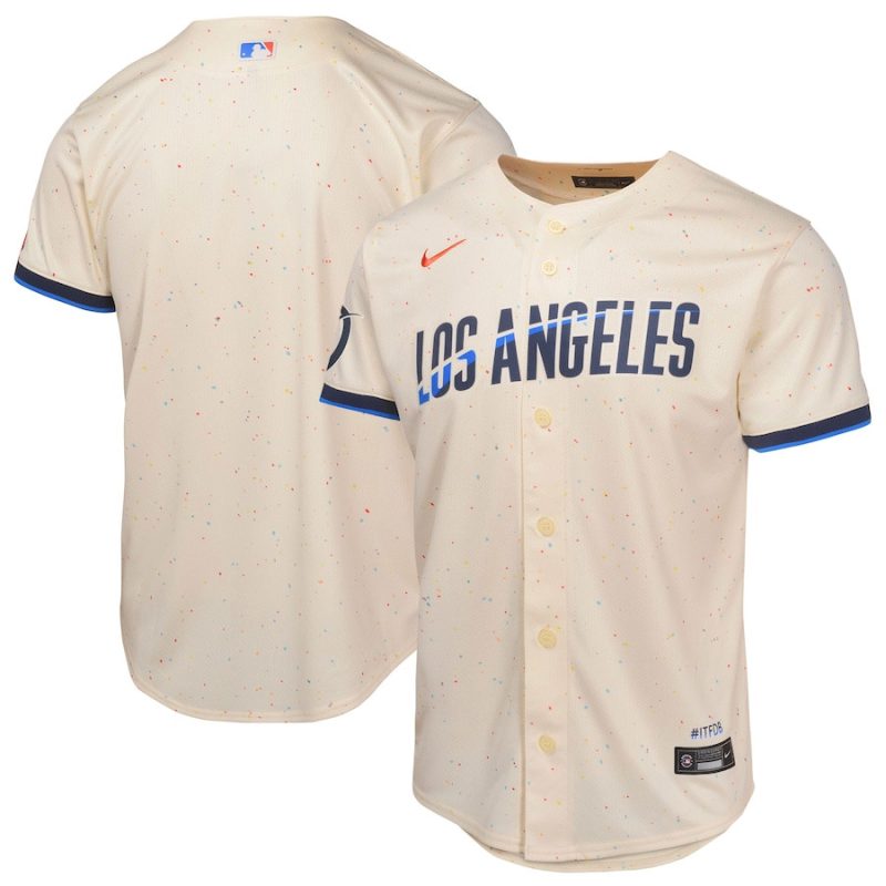 los angeles dodgers 2024 city connect limited youth jersey cream