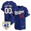 los angeles dodgers 2024 jackie robinson patch custom men jersey royal