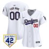 los angeles dodgers 2024 jackie robinson patch custom women jersey white