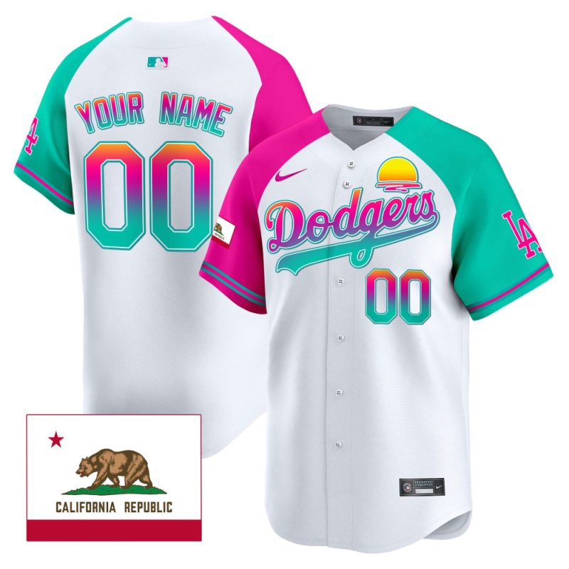 los angeles dodgers 2024 los angeles city style california republic patch custom men jersey alternate