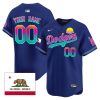 los angeles dodgers 2024 los angeles city style california republic patch custom men jersey royal