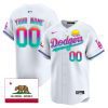 los angeles dodgers 2024 los angeles city style california republic patch custom men jersey white