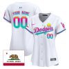 los angeles dodgers 2024 los angeles city style california republic patch custom women jersey white