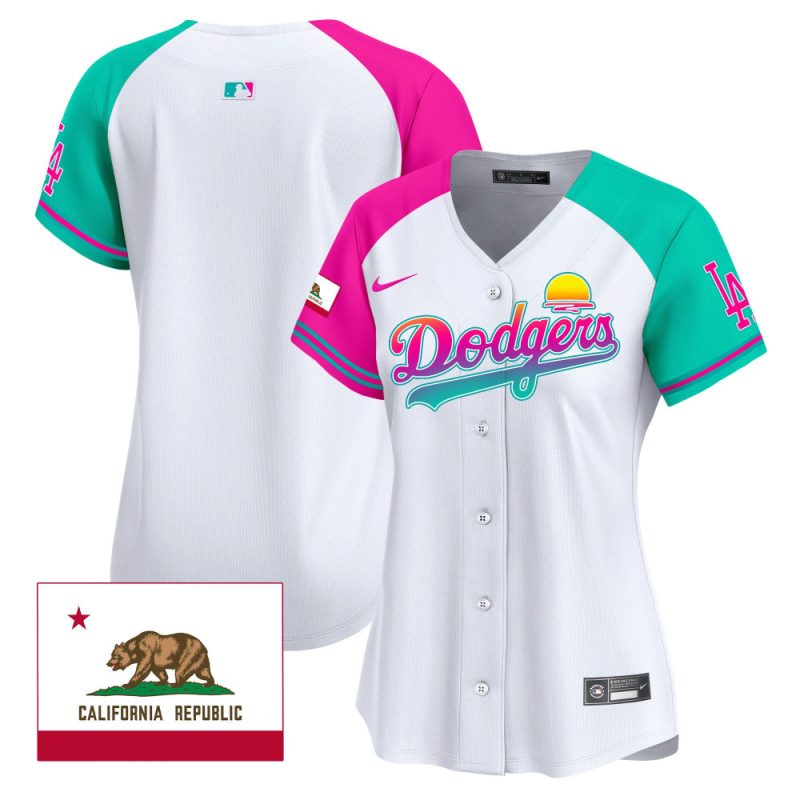 los angeles dodgers 2024 los angeles city style california republic patch women jersey alternate