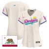 los angeles dodgers 2024 los angeles city style california republic patch women jersey cream