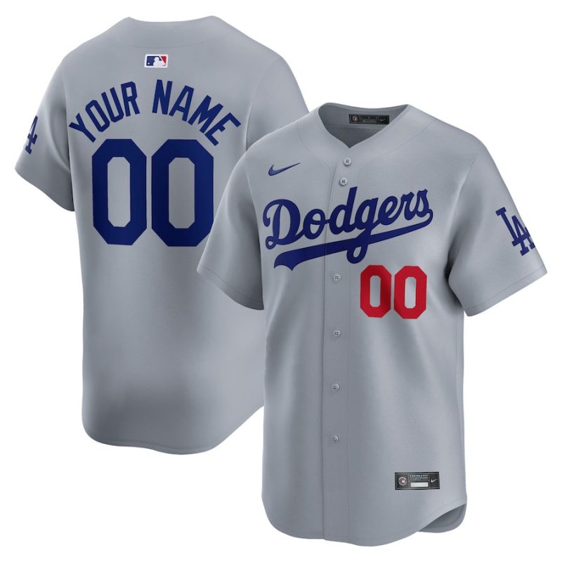 los angeles dodgers alternate limited custom men jersey gray