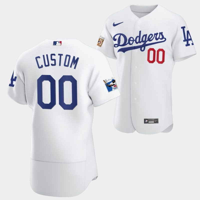 los angeles dodgers custom white jersey 00 jackie robinson 75th anniversary 2022 uniform