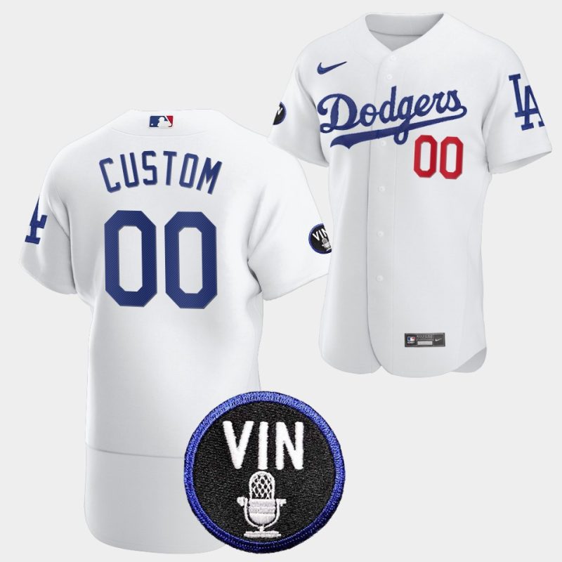 los angeles dodgers honor vin scully custom commemorative patch jersey white