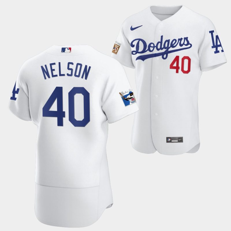 los angeles dodgers jimmy nelson white jersey 40 jackie robinson 75th anniversary 2022 uniform