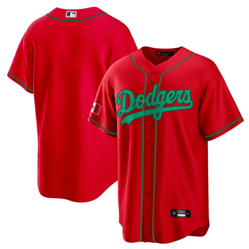 los angeles dodgers mexico baseball men jersey red