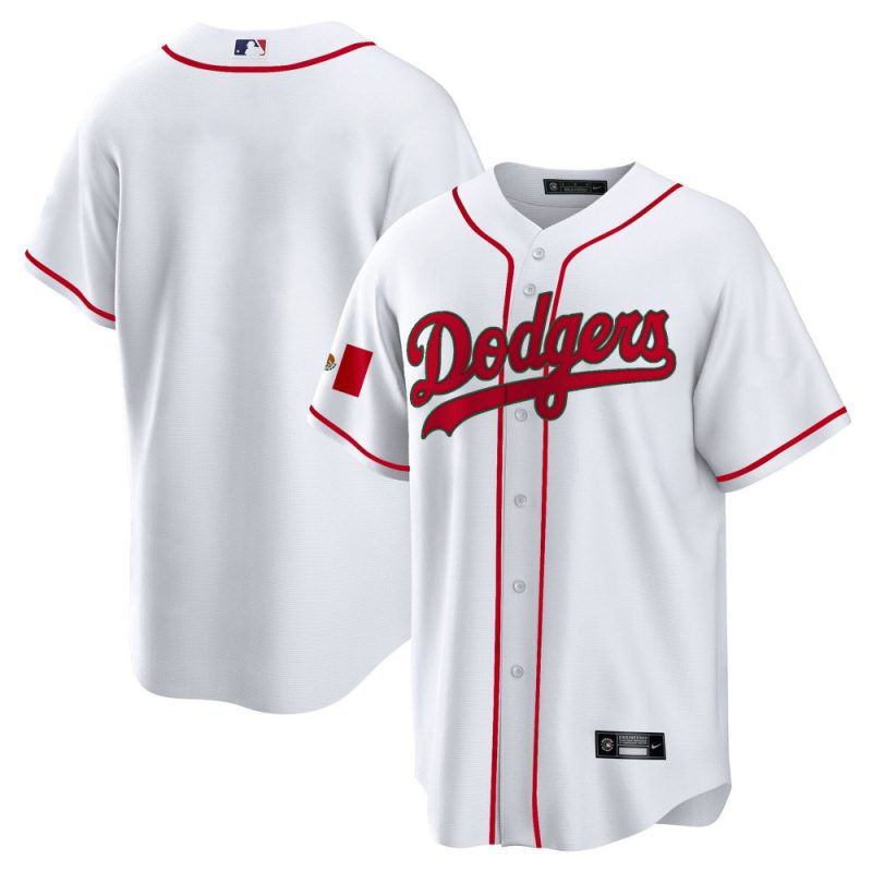 los angeles dodgers mexico baseball men jersey white