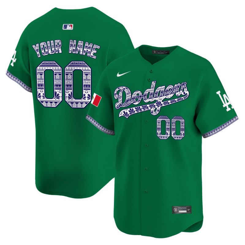 los angeles dodgers mexico custom men jersey green