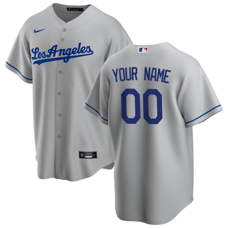 los angeles dodgers road custom men jersey gray