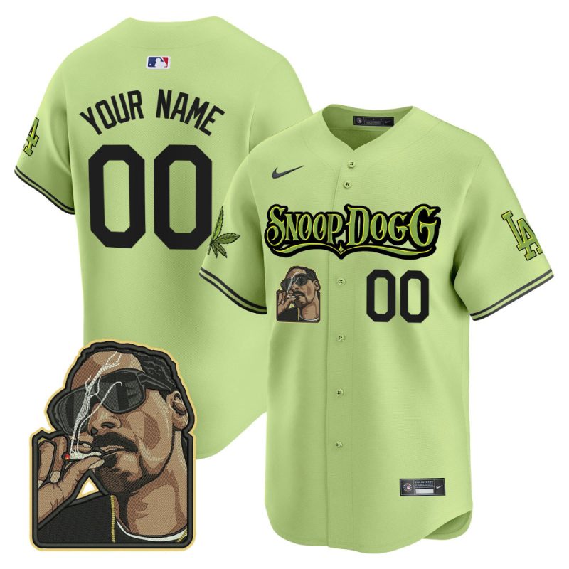 los angeles dodgers snoop dogg custom men jersey light green