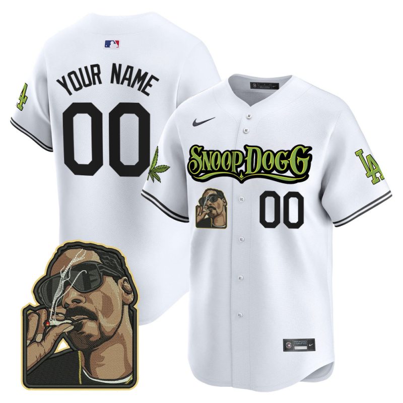 los angeles dodgers snoop dogg custom men jersey white