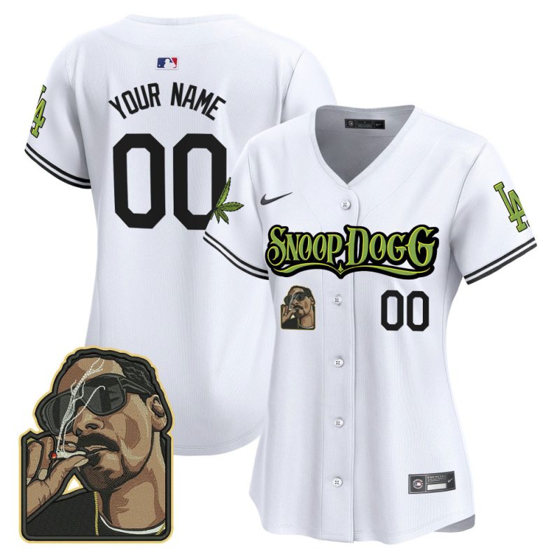 los angeles dodgers snoop dogg custom women jersey white