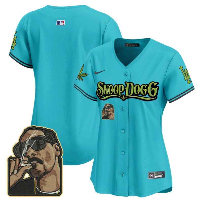 los angeles dodgers snoop dogg women jersey aqua