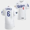 los angeles dodgers trea turner white jersey 6 jackie robinson 75th anniversary 2022 uniform