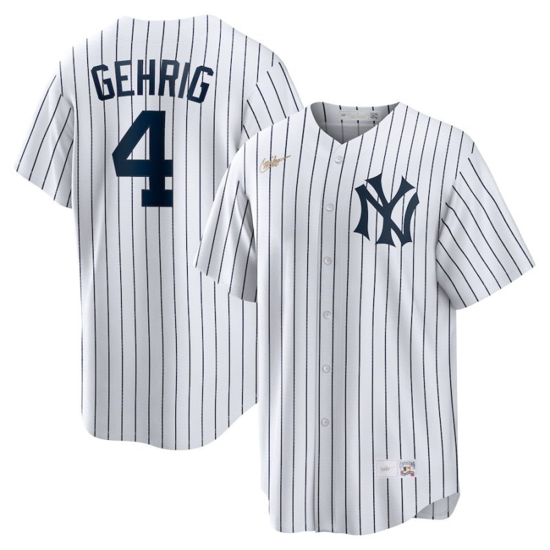 lou gehrig 4 new york yankees cooperstown collection home jersey white