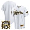 lsu tigers 2023 national champions baseball men jersey white gold