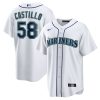 luis castillo 58 seattle mariners home men jersey white