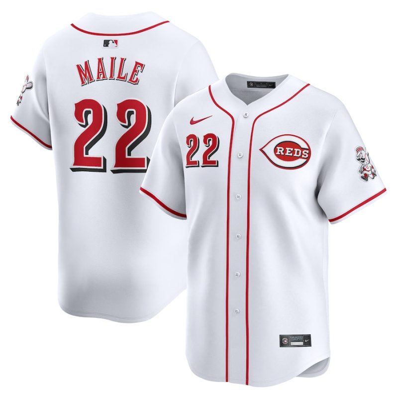 luke maile 22 cincinnati reds home limited player men jersey white