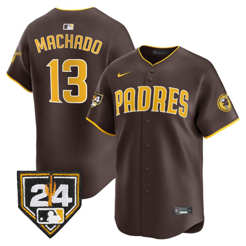 manny machado 13 san diego padres 2024 spring training men jersey brown