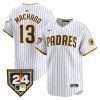 manny machado 13 san diego padres 2024 spring training men jersey white