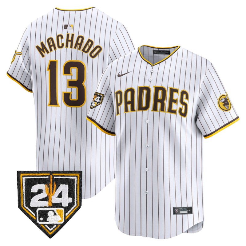 manny machado 13 san diego padres 2024 spring training men jersey white