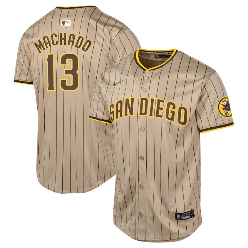 manny machado 13 san diego padres alternate limited youth jersey sand