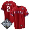 marcus semien 2 texas rangers 2023 world series stitched baseball jersey red