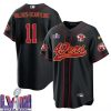 marquez valdes scantling 11 kansas city chiefs super bowl lviii baseball men jersey black