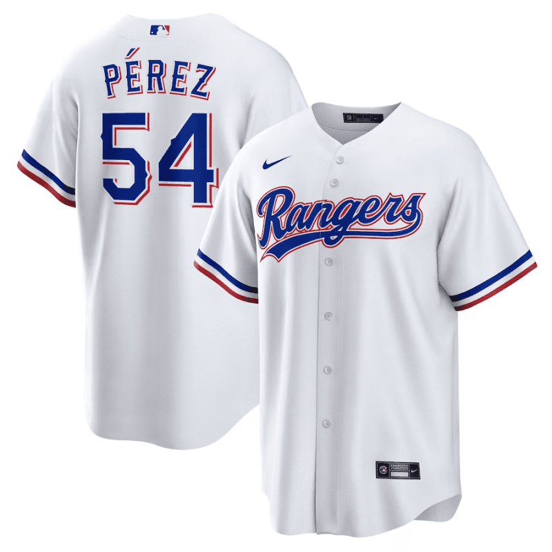 martin perez 54 texas rangers home men jersey white