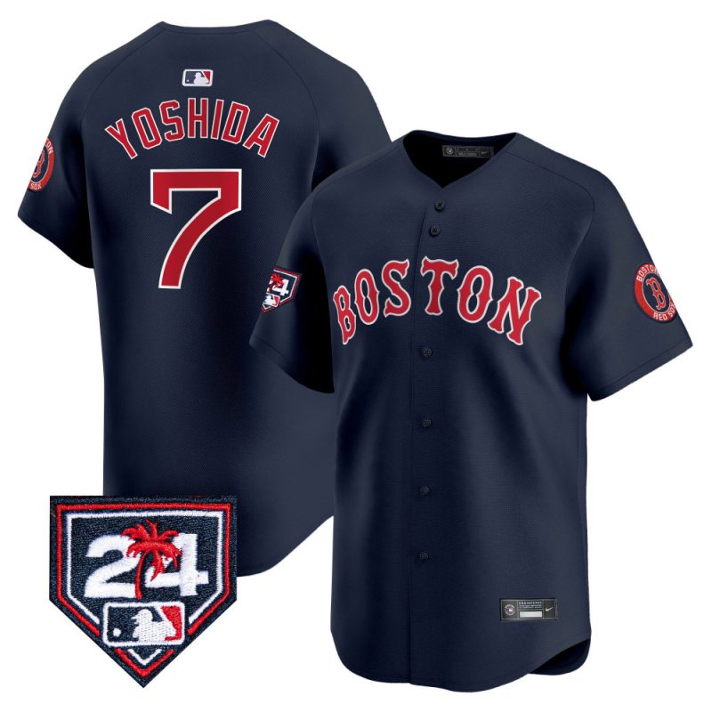 masataka yoshida 7 boston red sox 2024 spring training men jersey navy