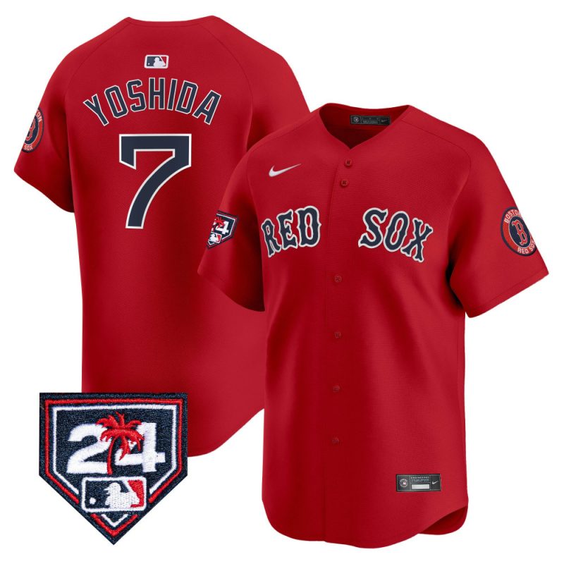 masataka yoshida 7 boston red sox 2024 spring training men jersey red