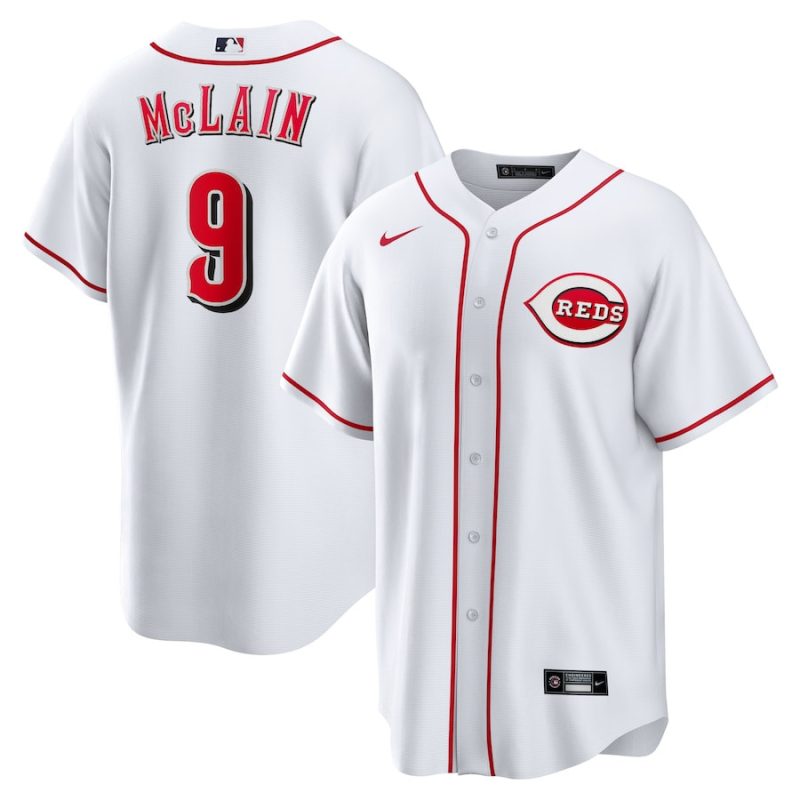 matt mclain 9 cincinnati reds home men jersey white