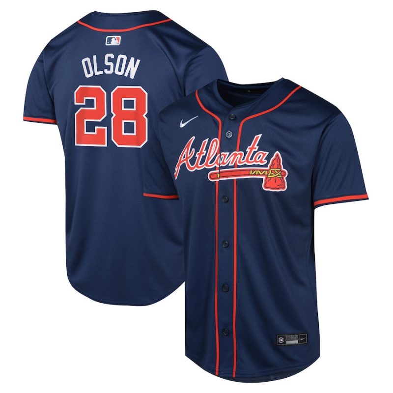 matt olson 28 atlanta braves alternate limited youth jersey navy