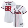 matt olson 28 atlanta braves womens home player jersey white