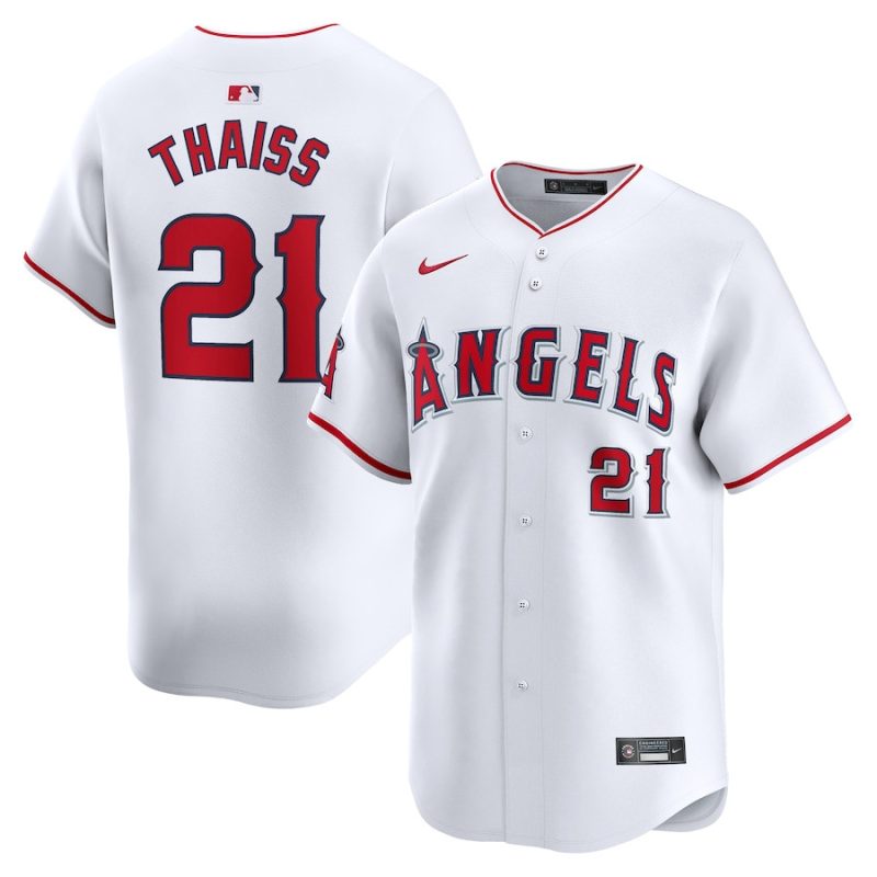 matt thaiss 21 los angeles angels home limited player men jersey white