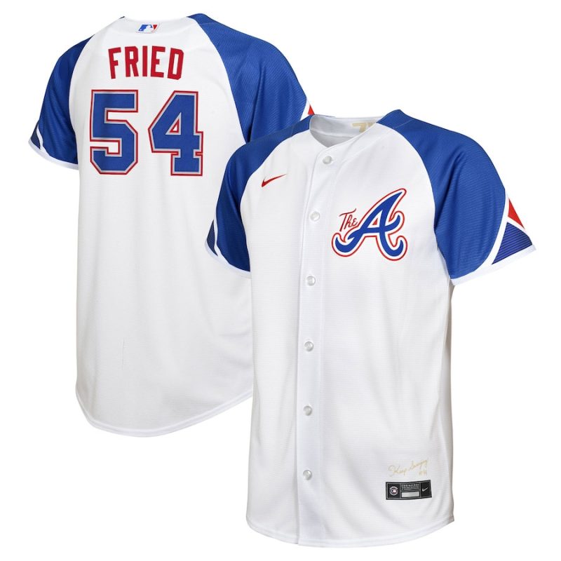 max fried 54 atlanta braves 2023 city connect youth jersey white