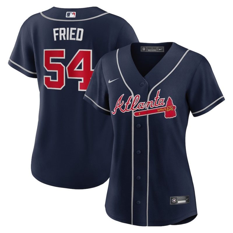 max fried 54 atlanta braves womens alternate player jersey navy