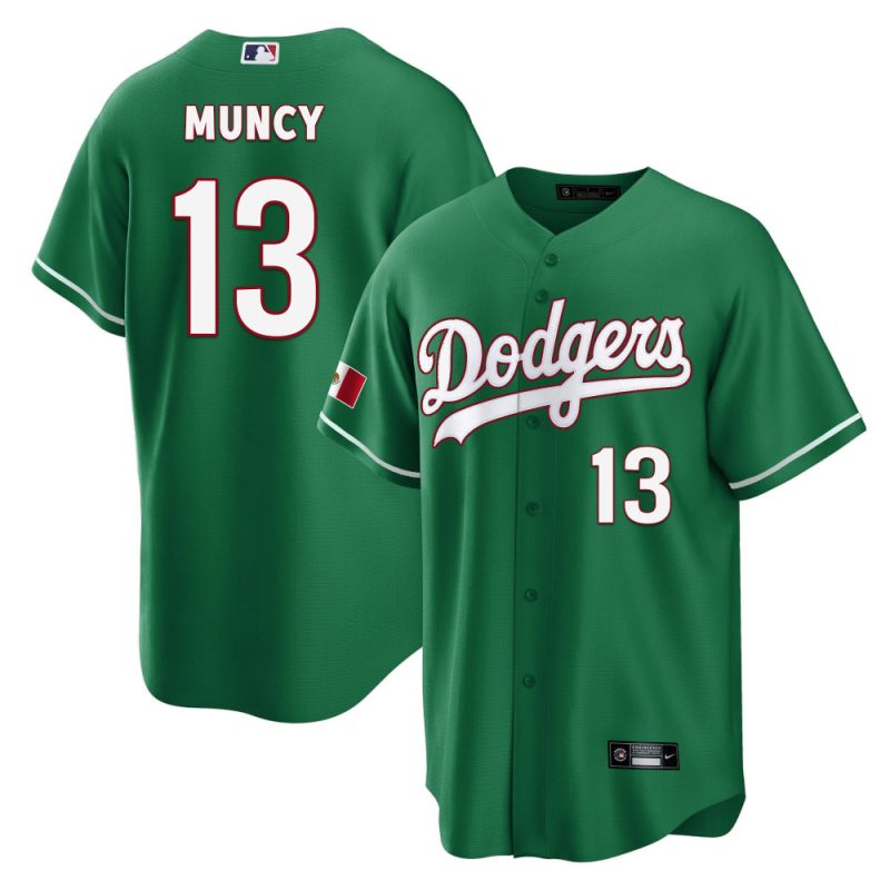 max muncy 13 los angeles dodgers mexico baseball men jersey green