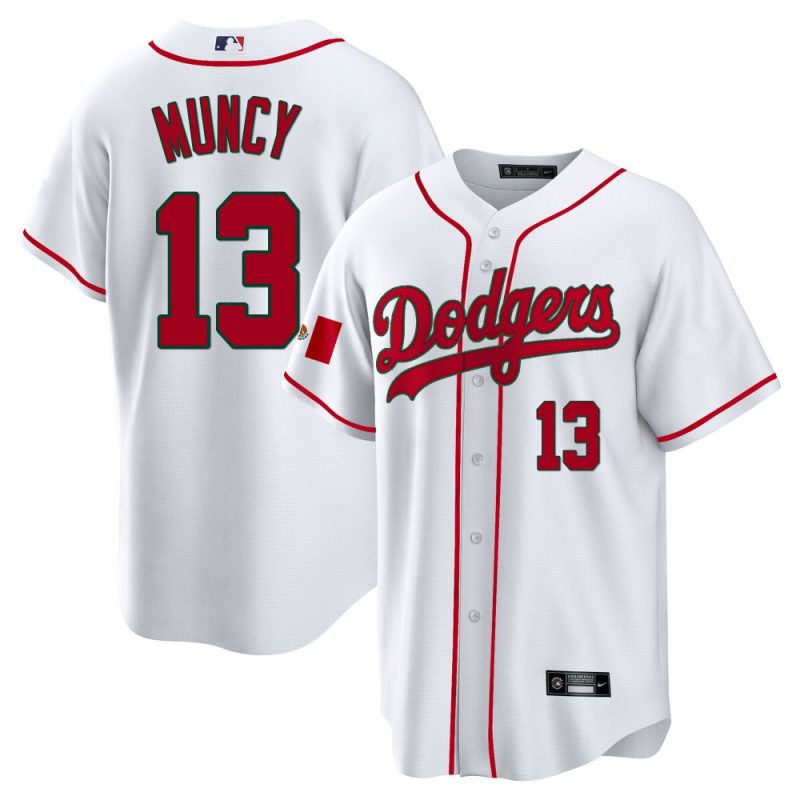 max muncy 13 los angeles dodgers mexico baseball men jersey white