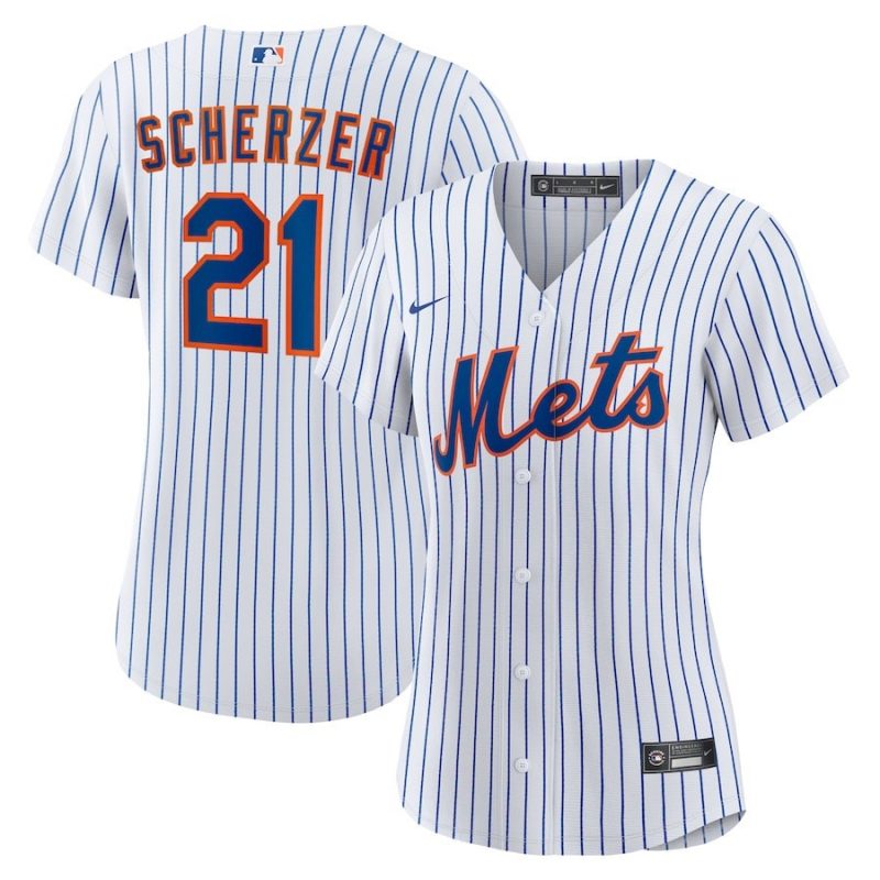 max scherzer 21 new york mets womens home player jersey white