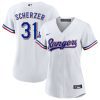 max scherzer 31 texas rangers home 2023 world series champions women jersey white