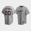 mens detroit tigers 00 custom gray road jersey jersey