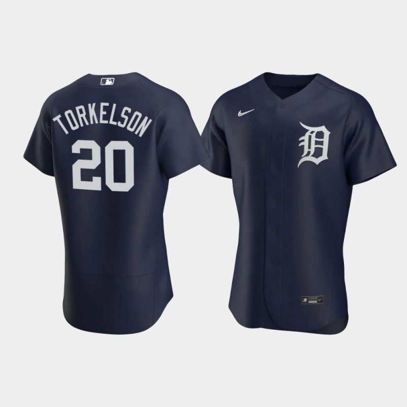 mens detroit tigers 20 spencer torkelson navy alternate jersey jersey