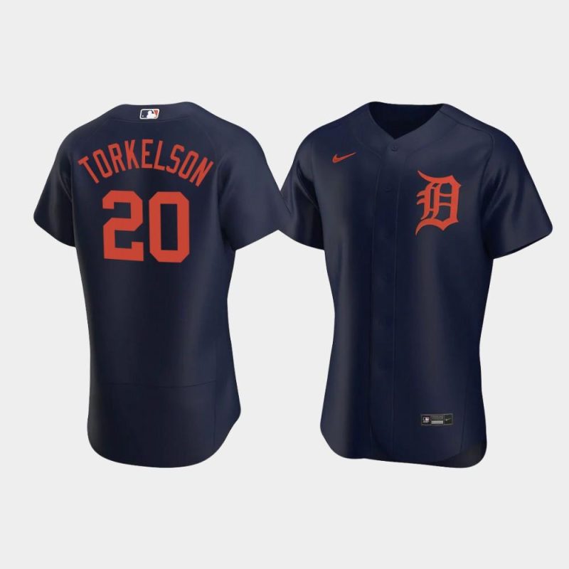 mens detroit tigers 20 spencer torkelson navy alternate team jersey jersey