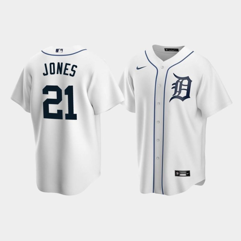 mens detroit tigers 21 jacoby jones white home jersey jersey