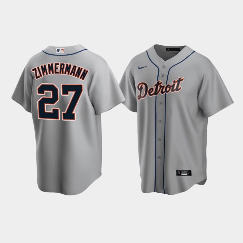 mens detroit tigers 27 jordan zimmermann gray road jersey jersey